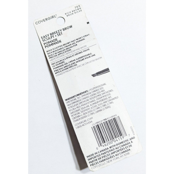4/$20 COVERGIRL Easy Breezy Brow Sculpt & Set Pomade, 705 Rich Brown, 0.10 oz - Picture 5 of 6